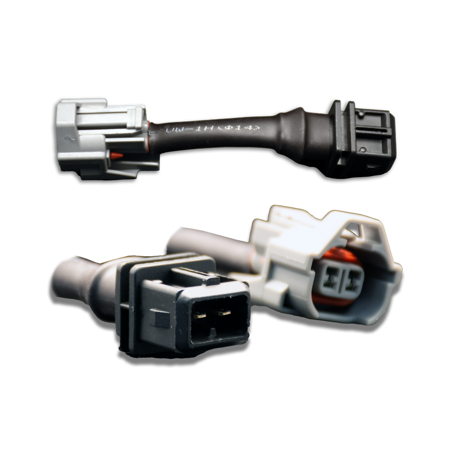 Set of 8 Denso (female) to Jetronic/EV1 Adapter (male) injector plug adaptors (padpdtoj8)